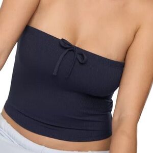 OFFLINE by Aerie Womens Navy Blue Thumbs Up Heavyweight Tube Top